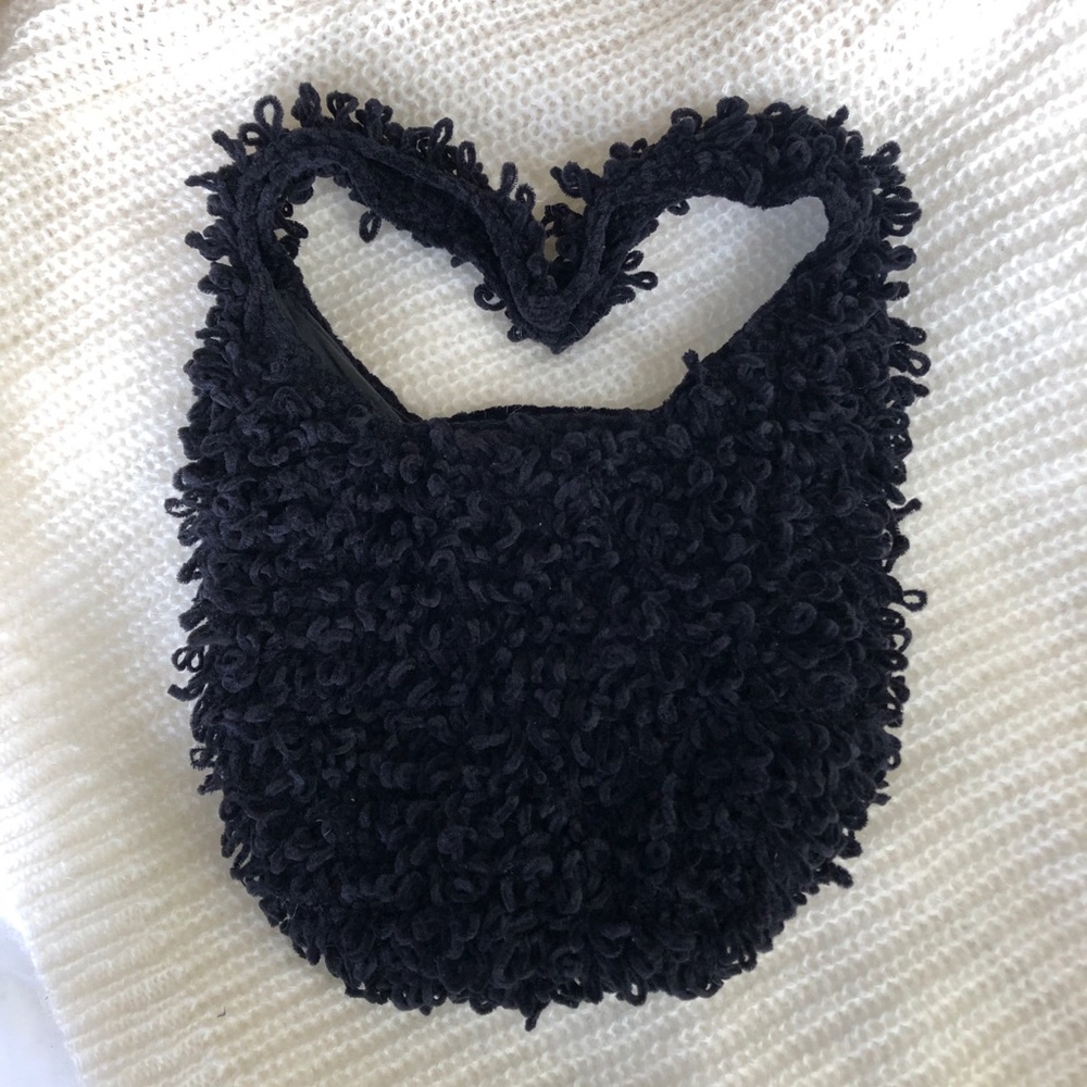 Black chenille loop bag